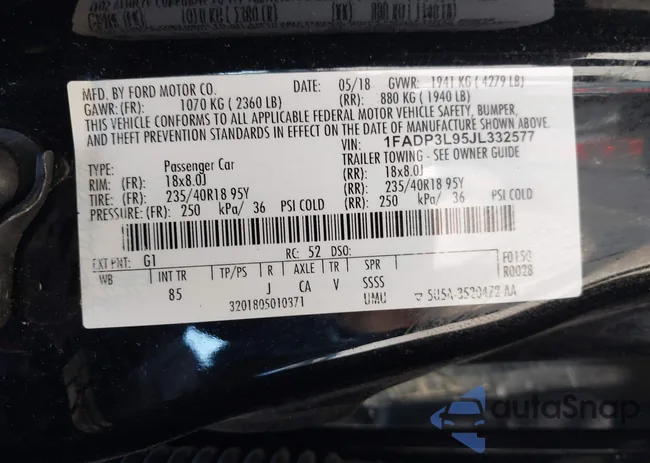 1FADP3L95JL332577: 41748222