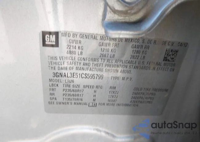 3GNAL3E51CS595799: 41749961