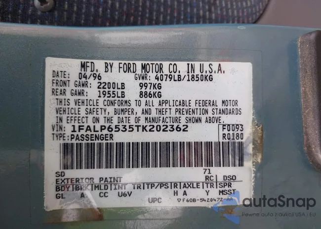 1FALP6535TK202362: 41749155