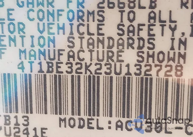 4T1BE32K23U132728: 41751714