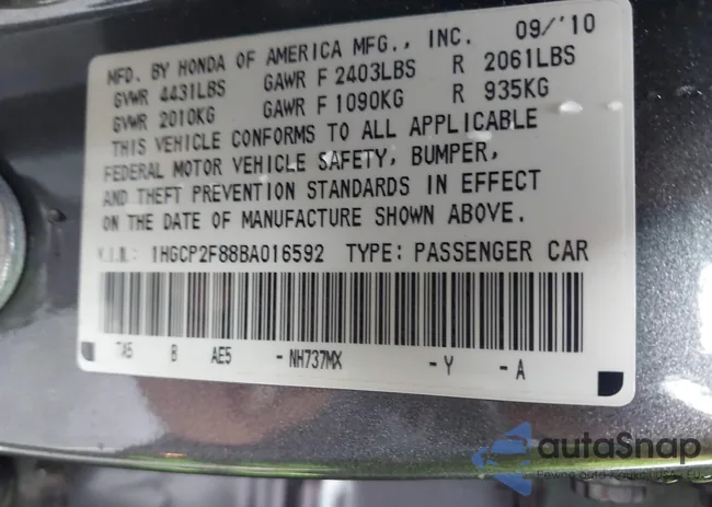 1HGCP2F88BA016592: 41751237