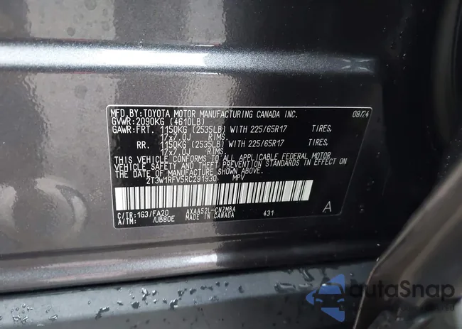 2T3W1RFV5RC291930: 41752515