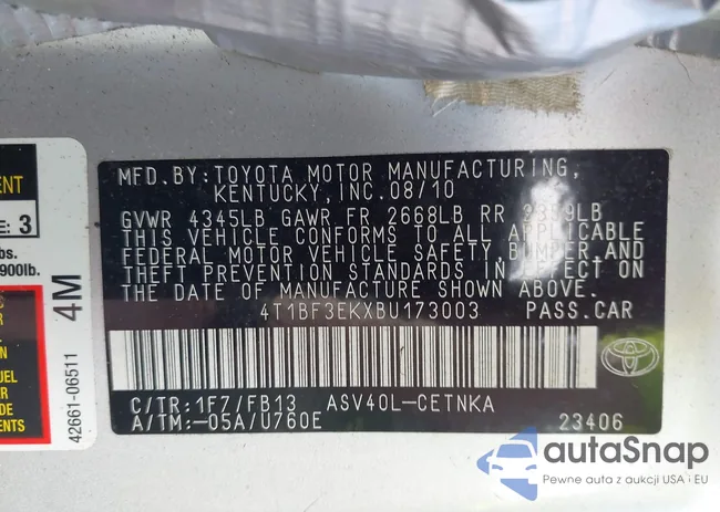 4T1BF3EKXBU173003: 41752220