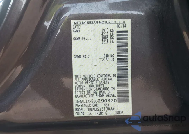 1N4AL3AP5EC290370: 41755065