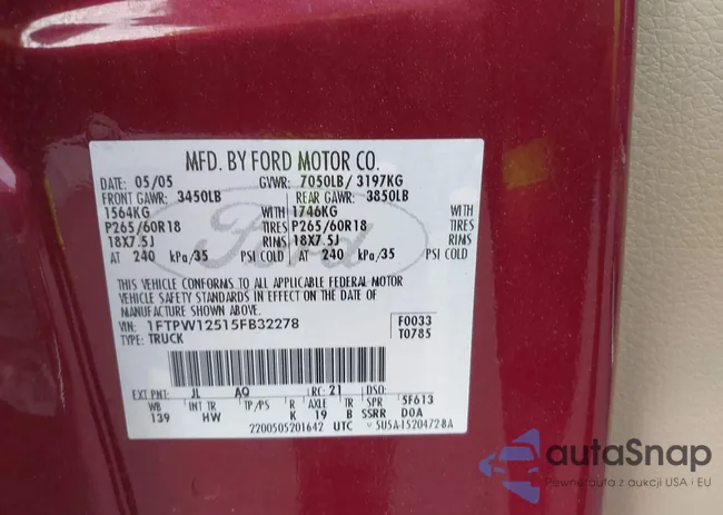 1FTPW12515FB32278: 41756642