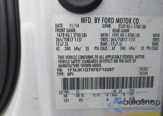 1FMJK1GT6FEF15287: 41757727