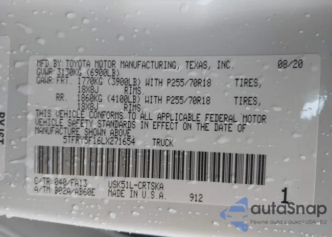 5TFRY5F16LX271654: 41759707