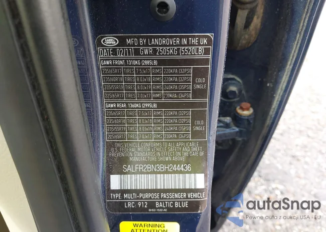 SALFR2BN3BH244436: 41759904