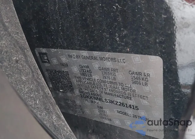 1GKKNMLS3KZ261415: 41760128