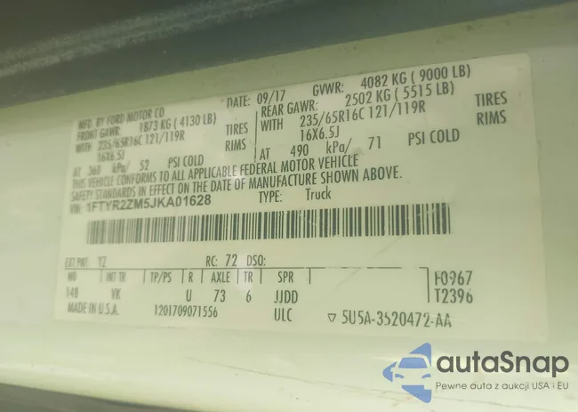 1FTYR2ZM5JKA01628: 41763706