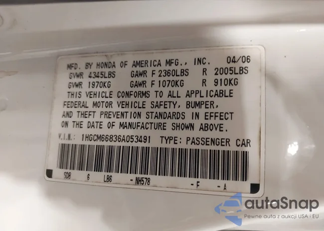 1HGCM66836A053491: 41764543