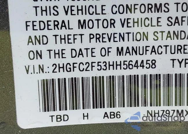 2HGFC2F53HH564458: 41764755