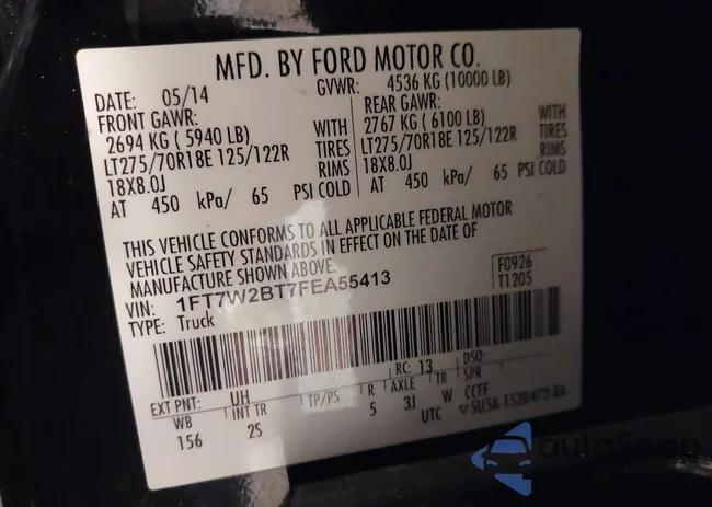 1FT7W2BT7FEA55413: 41764838