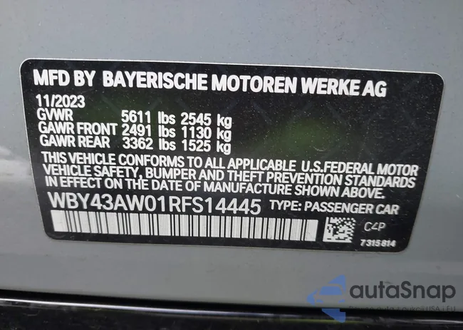 WBY43AW01RFS14445: 41764130