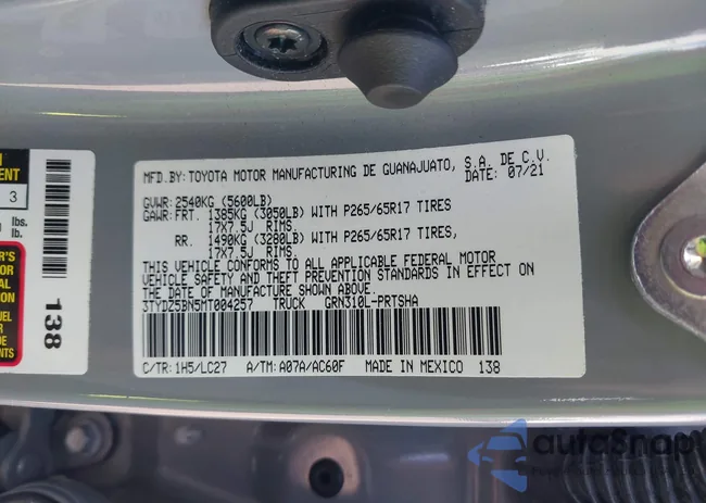 3TYDZ5BN5MT004257: 41764357