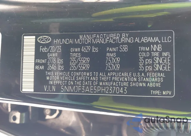 5NMJF3AE5PH237043: 41765412