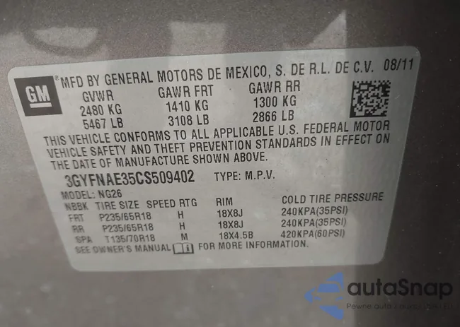 3GYFNAE35CS509402: 41765970