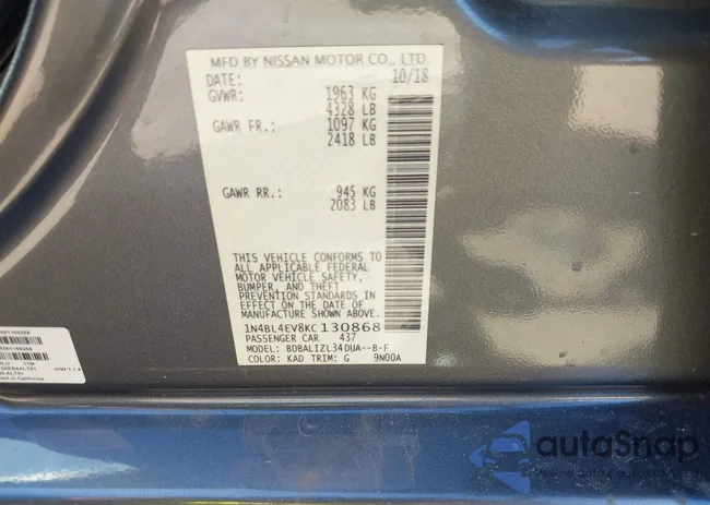 1N4BL4EV8KC130868: 41765221