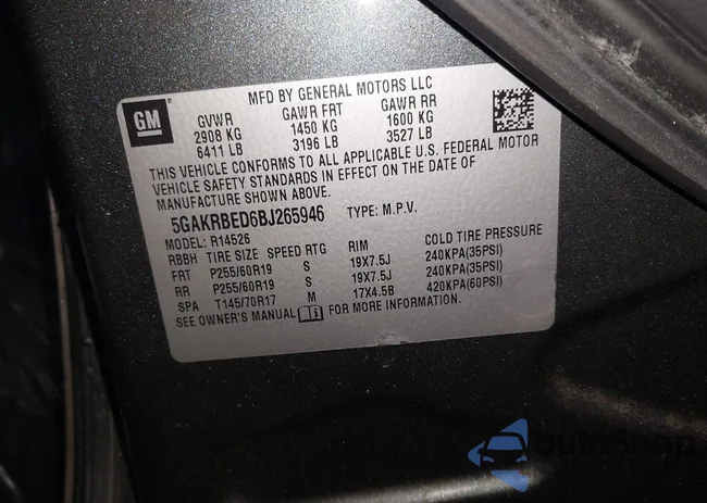 5GAKRBED6BJ265946: 41767939