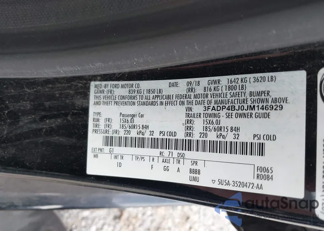 3FADP4BJ0JM146929: 41767077