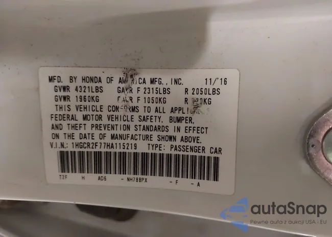 1HGCR2F77HA115219: 41767382