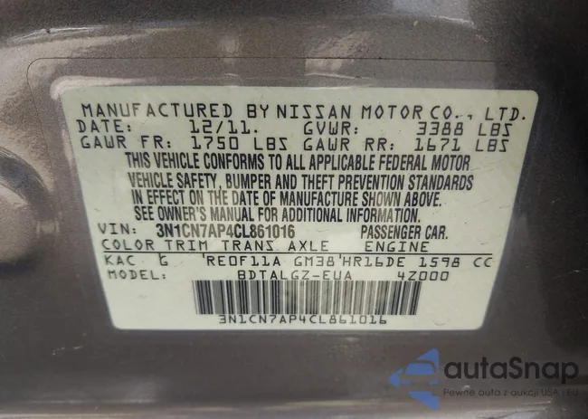 3N1CN7AP4CL861016: 41769537