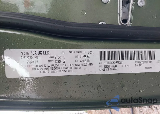 2C3CDXBG0KH589395: 41769609