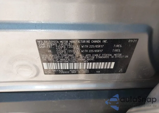 2T3W1RFV8MC119870: 41770815