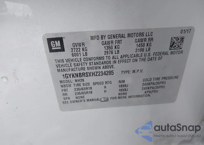 1GYKNBRSXHZ234285: 41770826