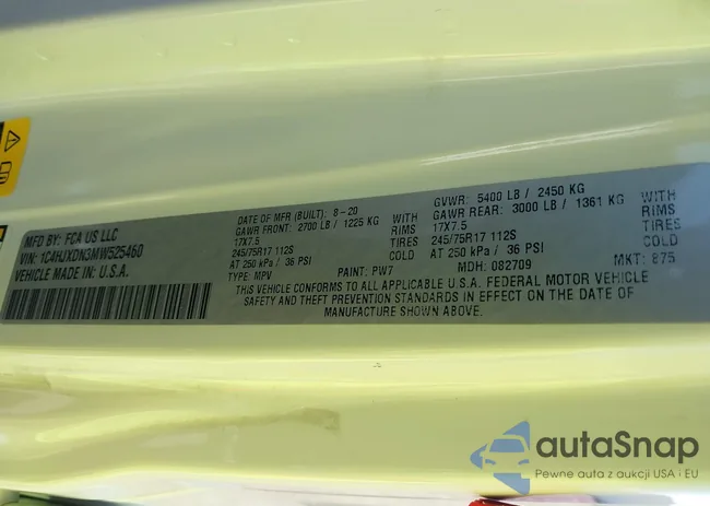 1C4HJXDN3MW525460: 41770265