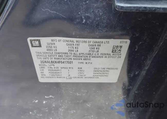 2GNALBEK4F6417601: 41772890