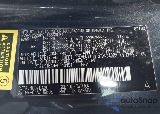 2T2ZK1BA9AC010154: 41772224