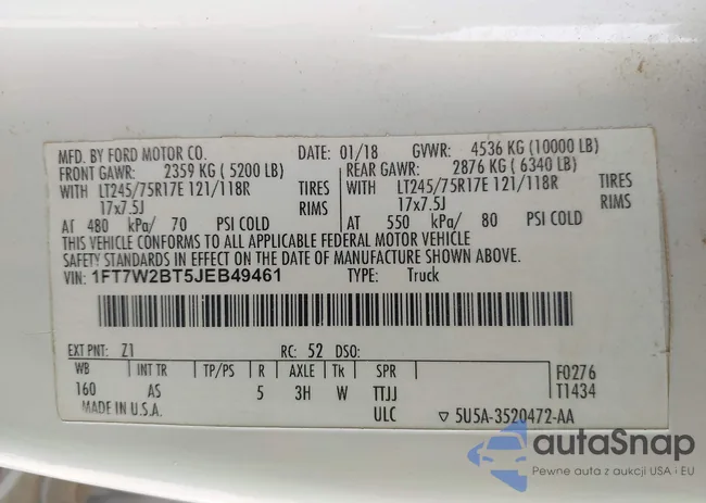 1FT7W2BT5JEB49461: 41773619