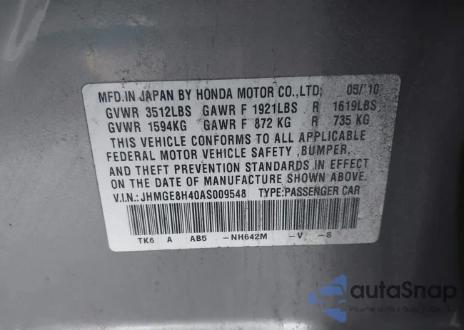 JHMGE8H40AS009548: 41773172