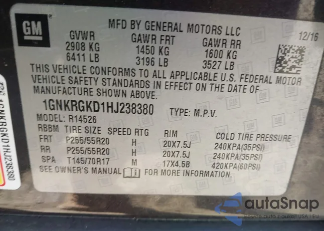 1GNKRGKD1HJ238380: 41773174