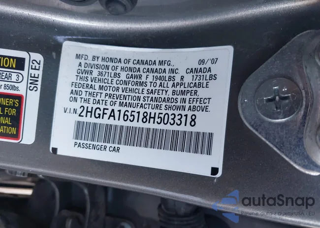 2HGFA16518H503318: 41774618