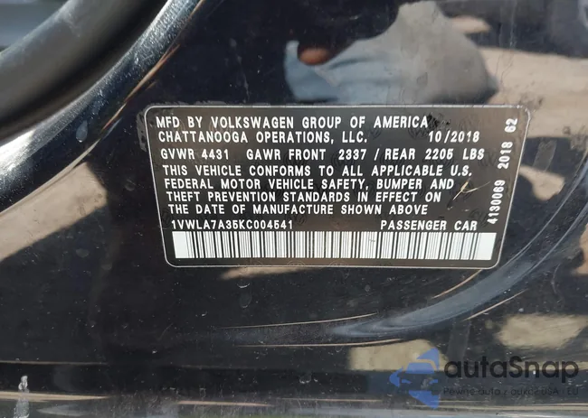 1VWLA7A35KC004541: 41774082