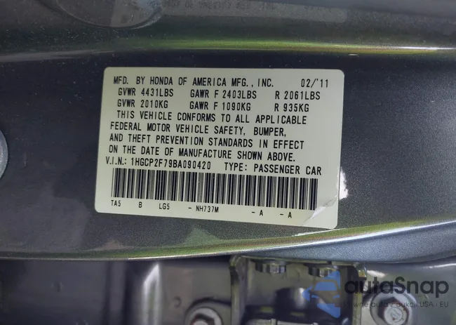 1HGCP2F79BA090420: 41775600