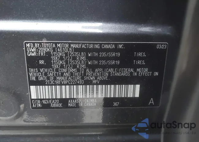 2T3C1RFV8PC227493: 41775366