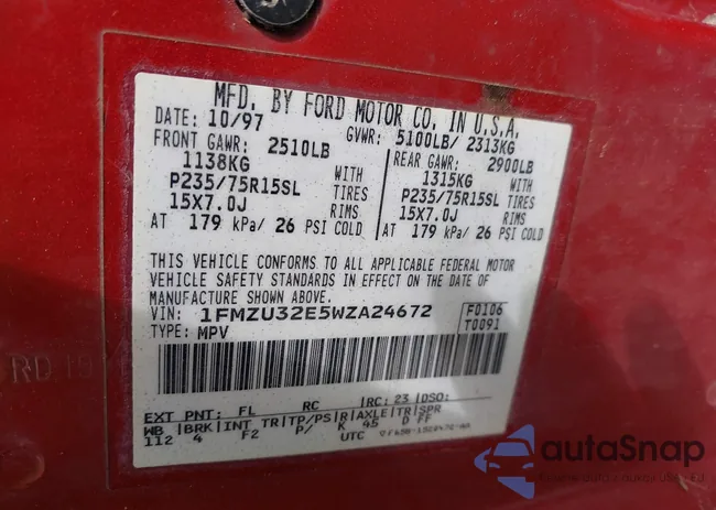 1FMZU32E5WZA24672: 41777205