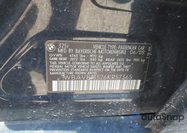 WBAVB13526KR57365: 41778619