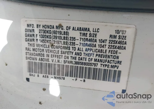 5FNRL38858B005797: 41778747