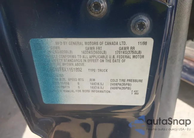 2GCEC19T6X1151892: 41778755