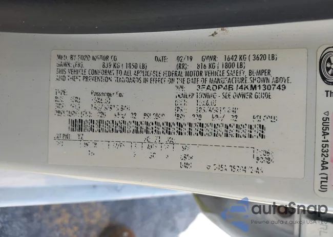 3FADP4BJ4KM130749: 41778183