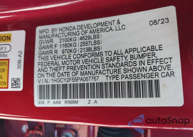 1HGCY2F55PA067767: 41779461