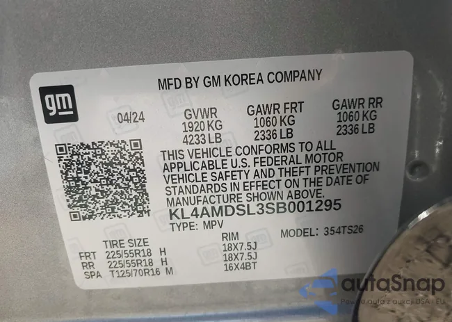 KL4AMDSL3SB001295: 41779559