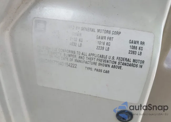 1G6DM577940154222: 41779632