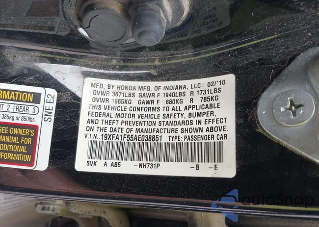 19XFA1F55AE038851: 41779330