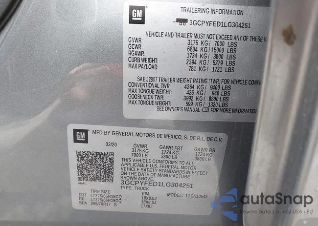 3GCPYFED1LG304251: 41780319