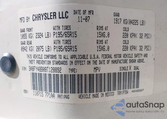 3A8FY48B08T128892: 41780338